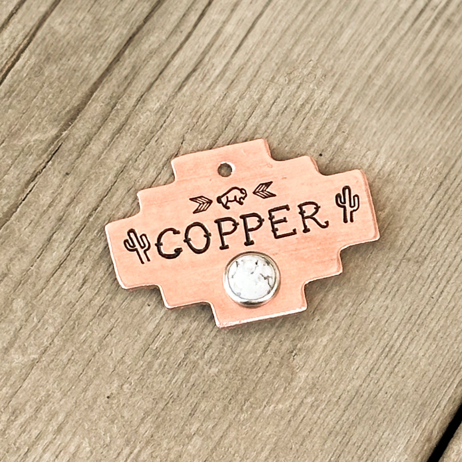 Copper Long Southwestern Custom Pet ID Tag Wall Leather Co. LLC