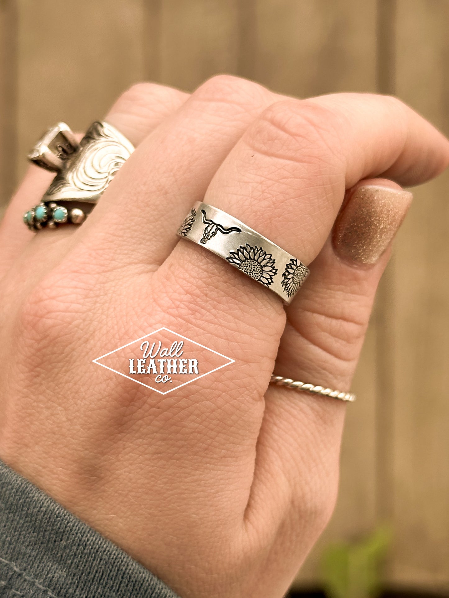 Sunflowers & Longhorn Ring