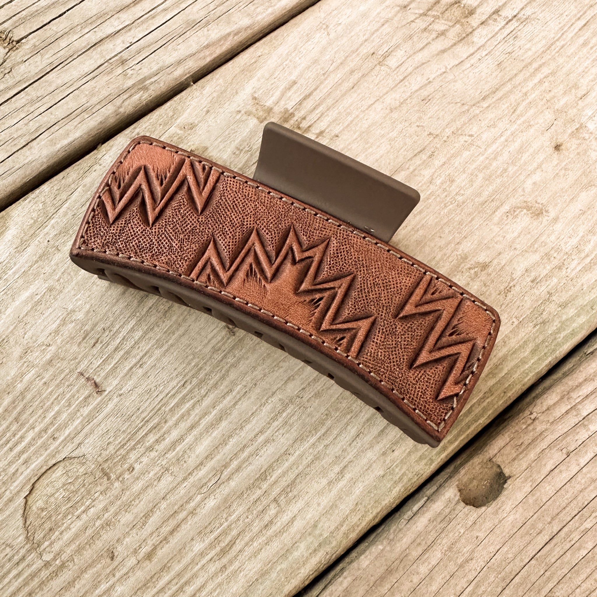 Tooled Leather Hair Clip – Wall Leather Co.