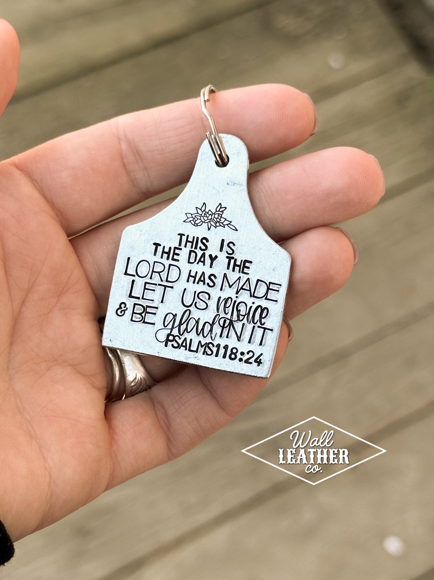 Bible Verse Cattle Tag Keychain