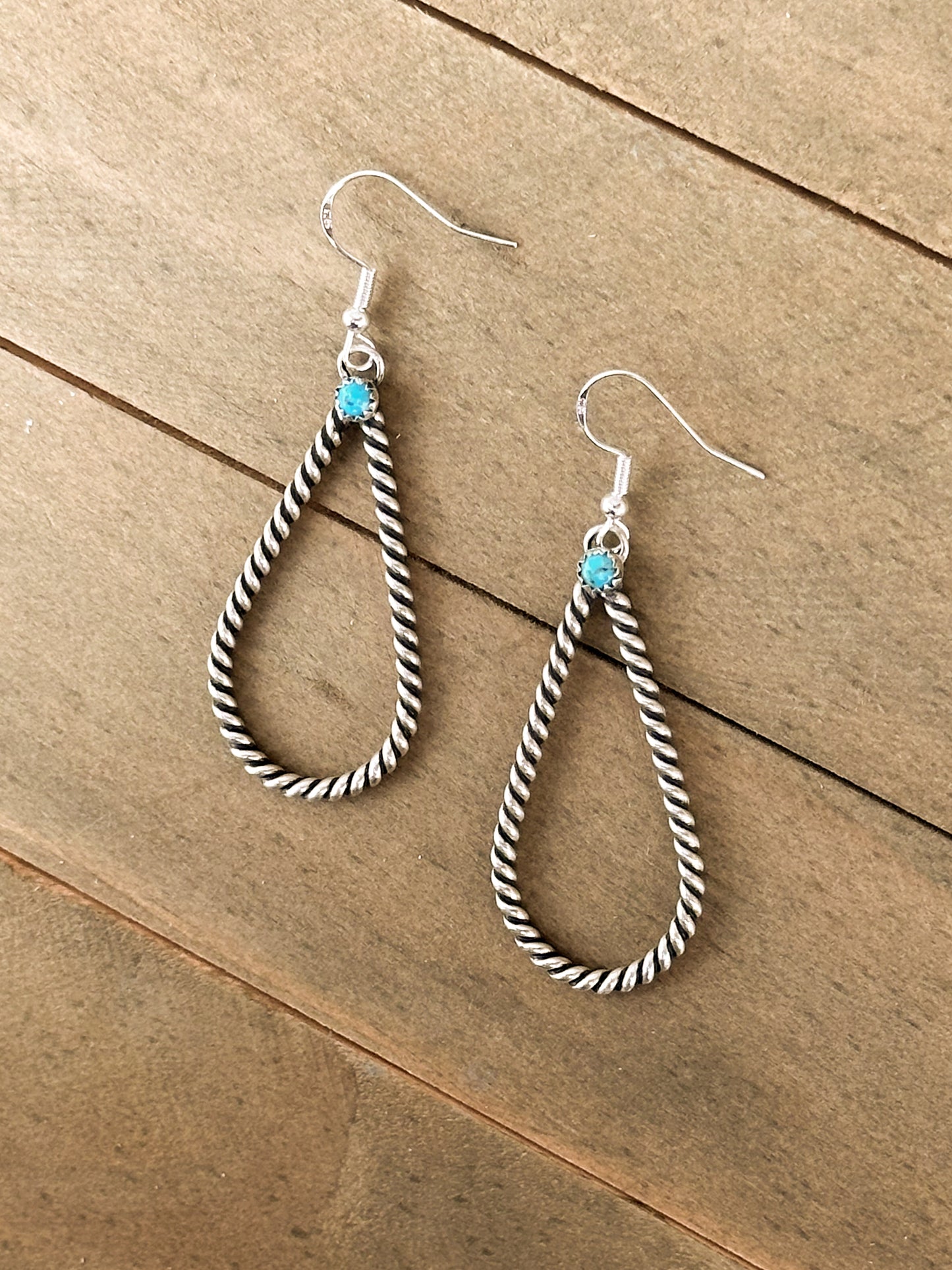 Sterling Silver & Turquoise Teardrop Earrings