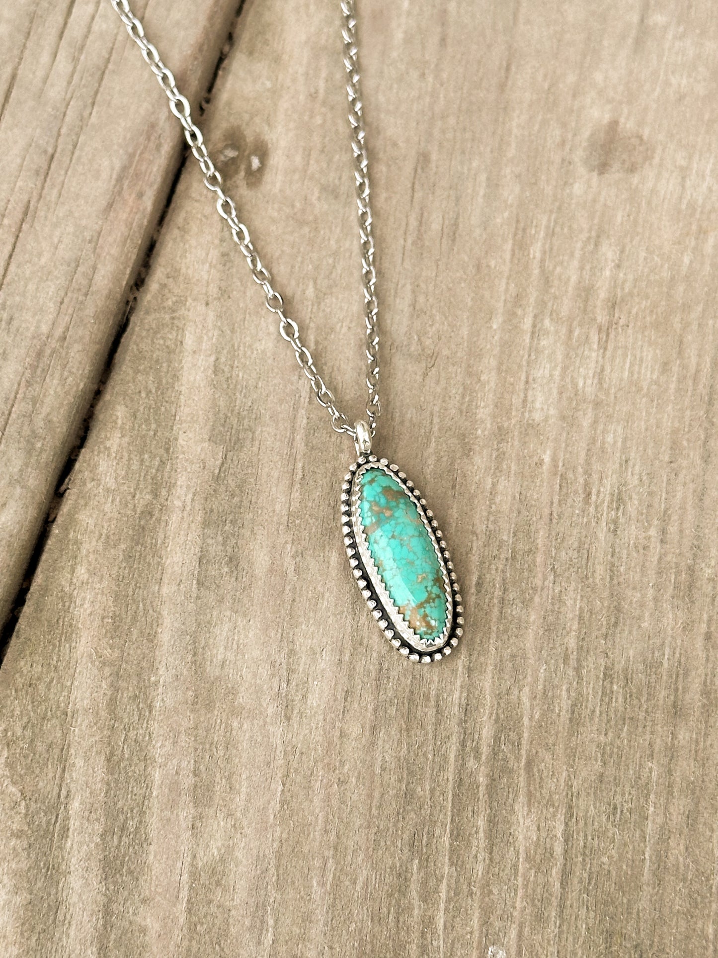 Carico Lake Turquoise & Sterling Silver Pendant Necklace