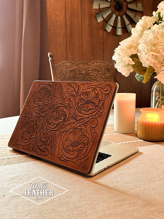 Tooled Leather MacBook Laptop Cover