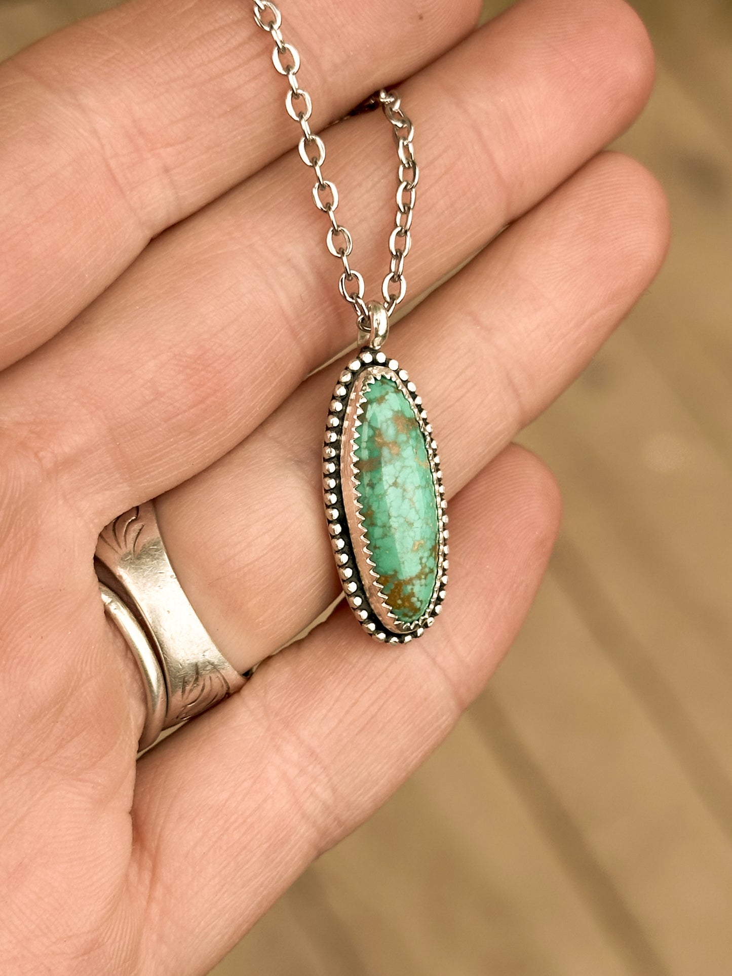 Carico Lake Turquoise & Sterling Silver Pendant Necklace