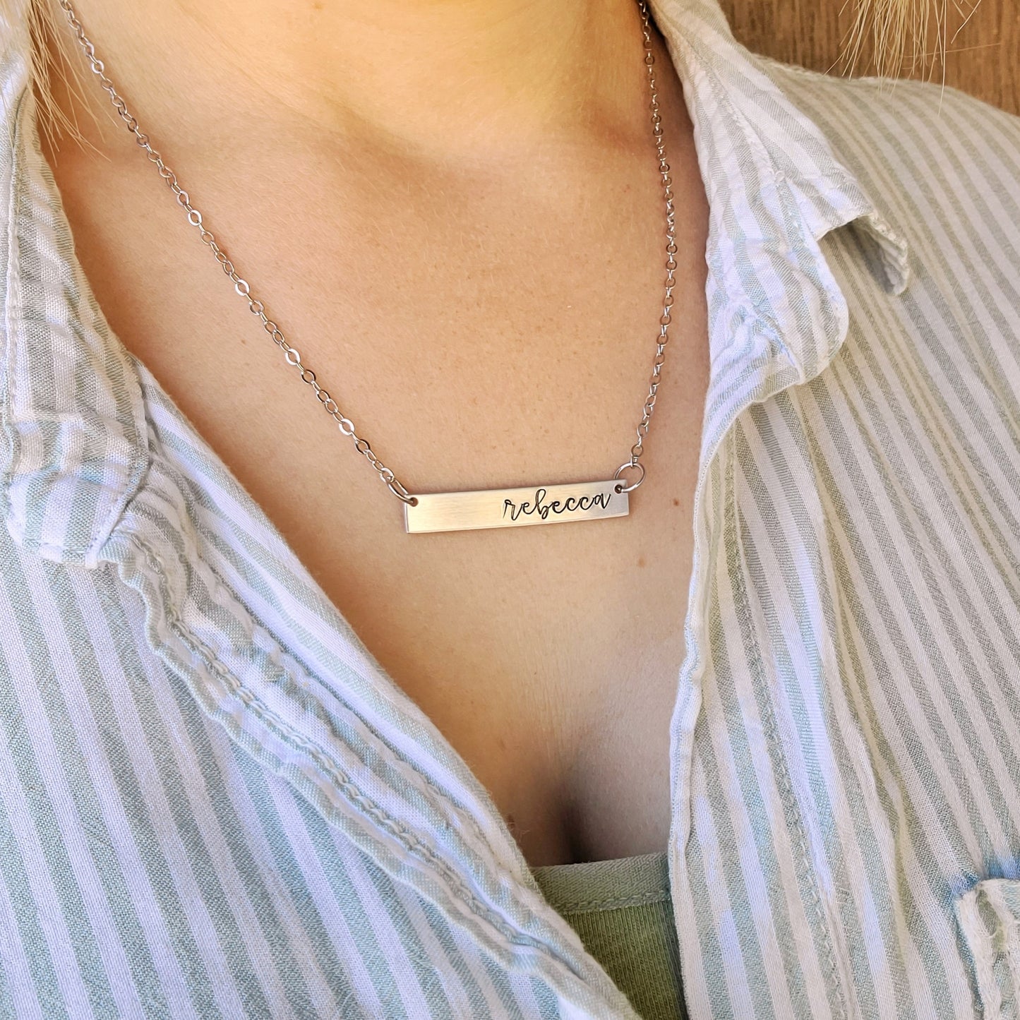 Customized Name Bar Necklace