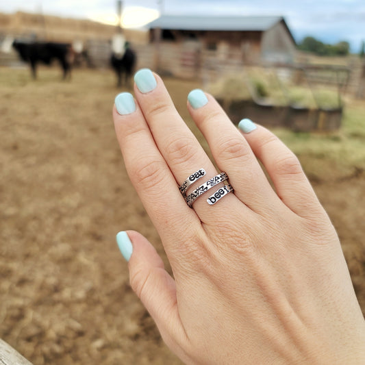 Eat Beef Aztec Wrap Ring