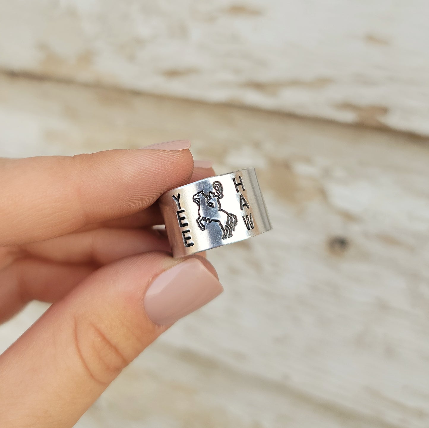 Yeehaw Rodeo Cowboy Wide Ring
