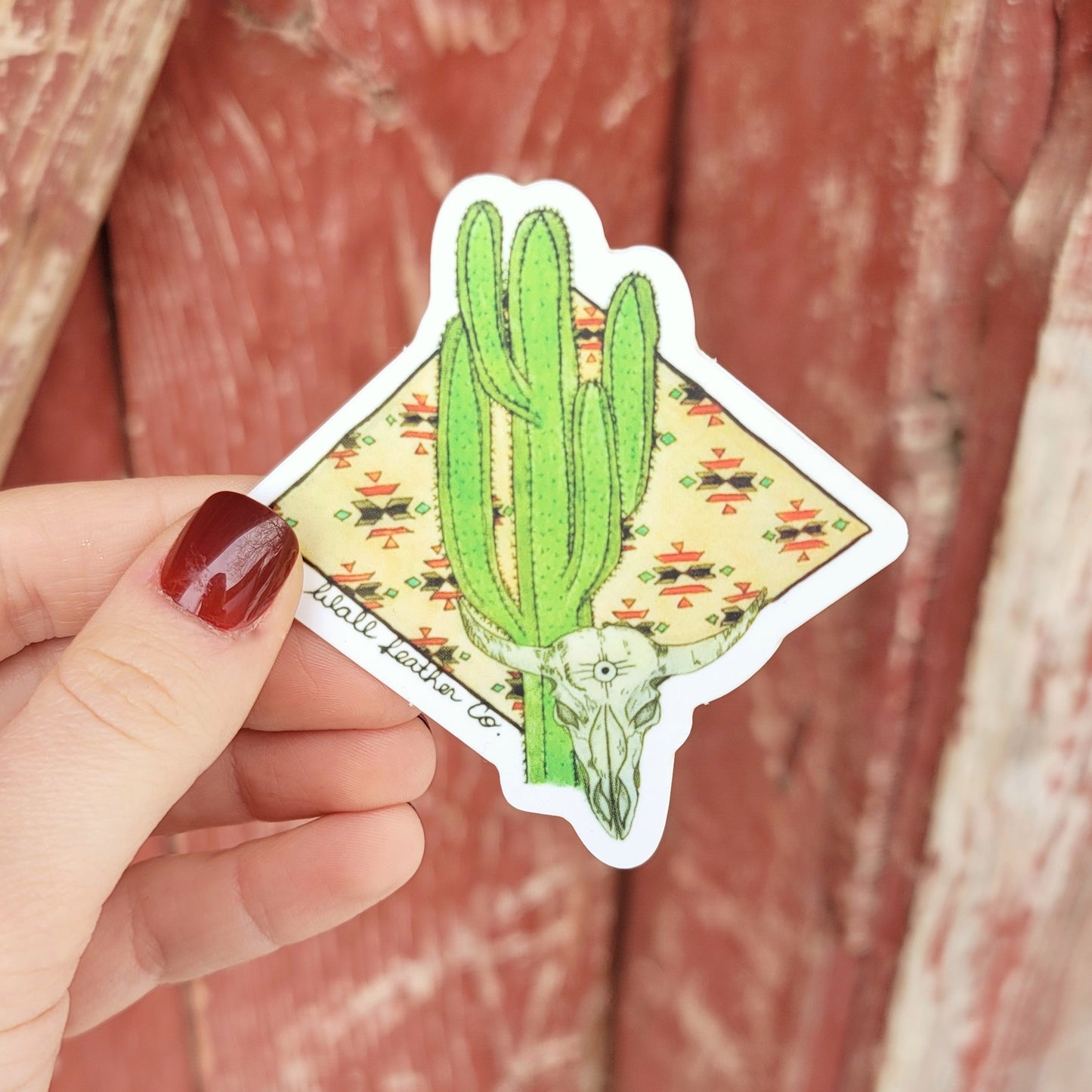 Cactus & Steer Skull Sticker