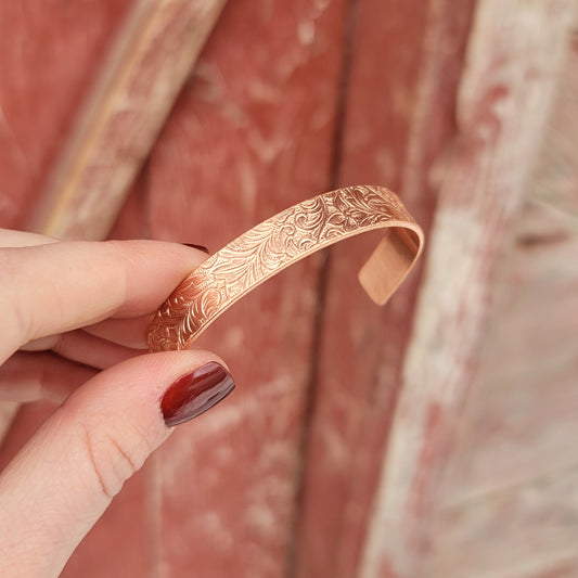 Paisley Print Copper Bracelet