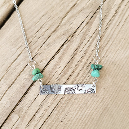 Bar Necklace with Turquoise