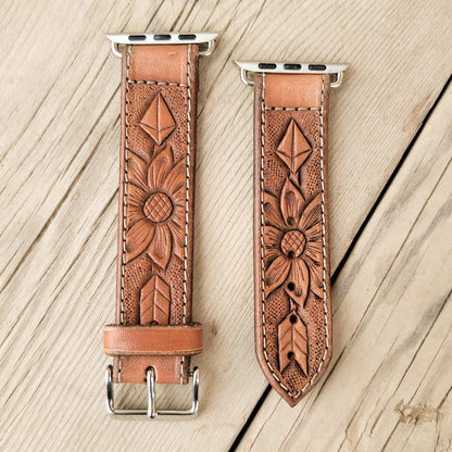 Sunflower & Arrow Leather Smart Watch Band