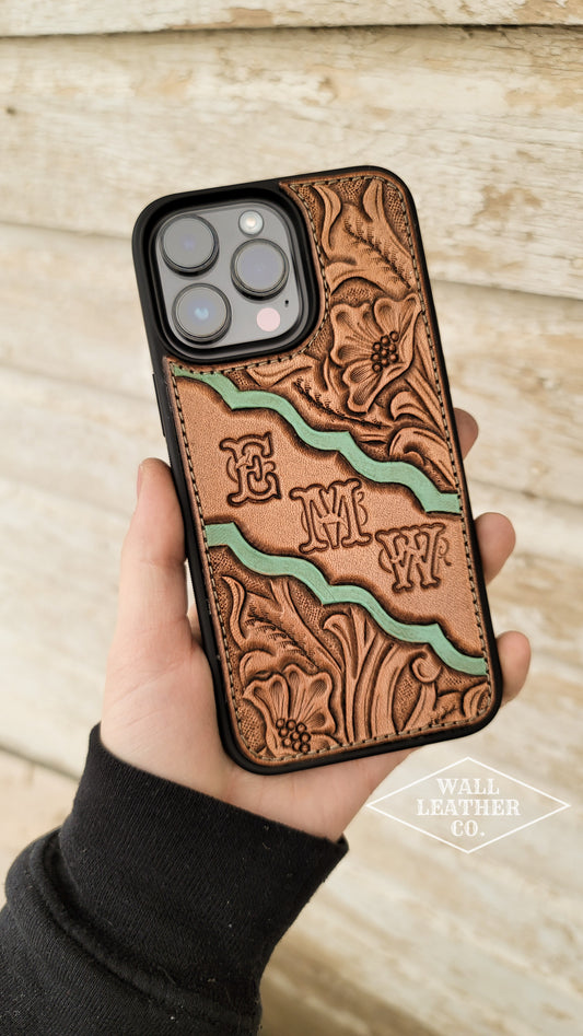 Floral Scrollwork Phone Case with Initials