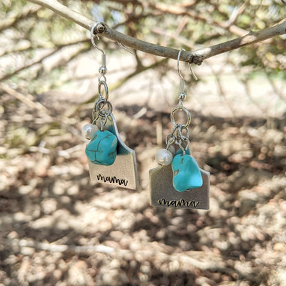 Mother's Day Mama Cattle Tag Earrings