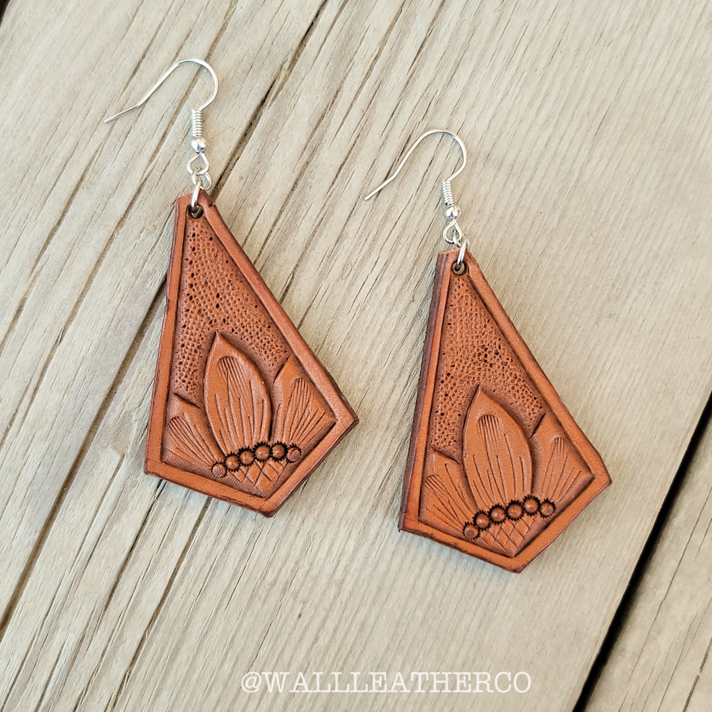 Kite Sunflower Leather Earrings