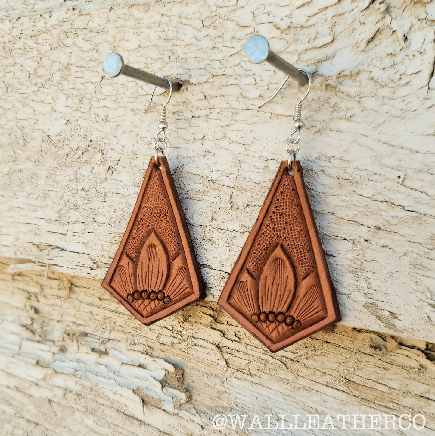 Kite Sunflower Leather Earrings