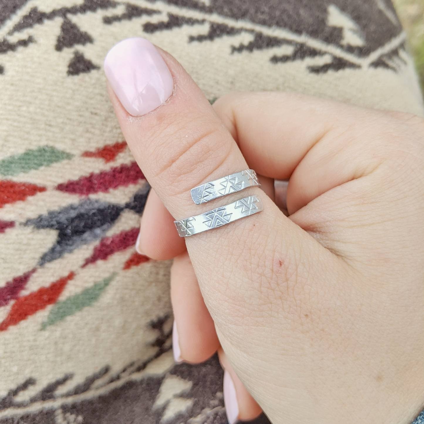 Aztec Silver Wrap Ring