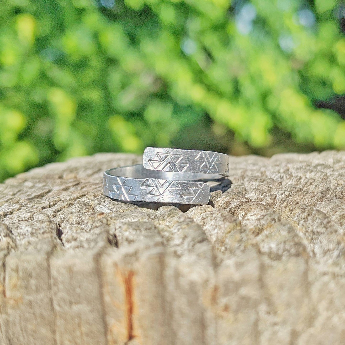 Aztec Silver Wrap Ring