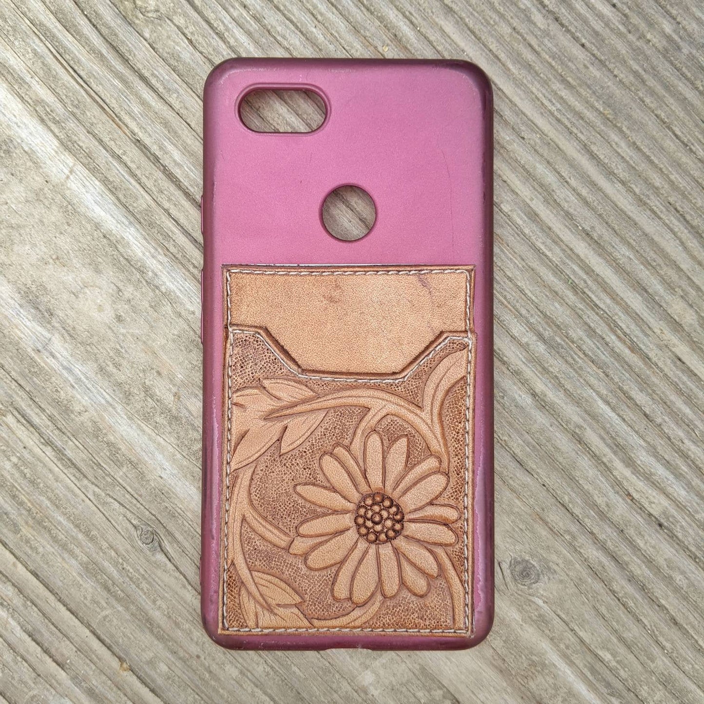 Floral Daisy Leather Phone Wallet
