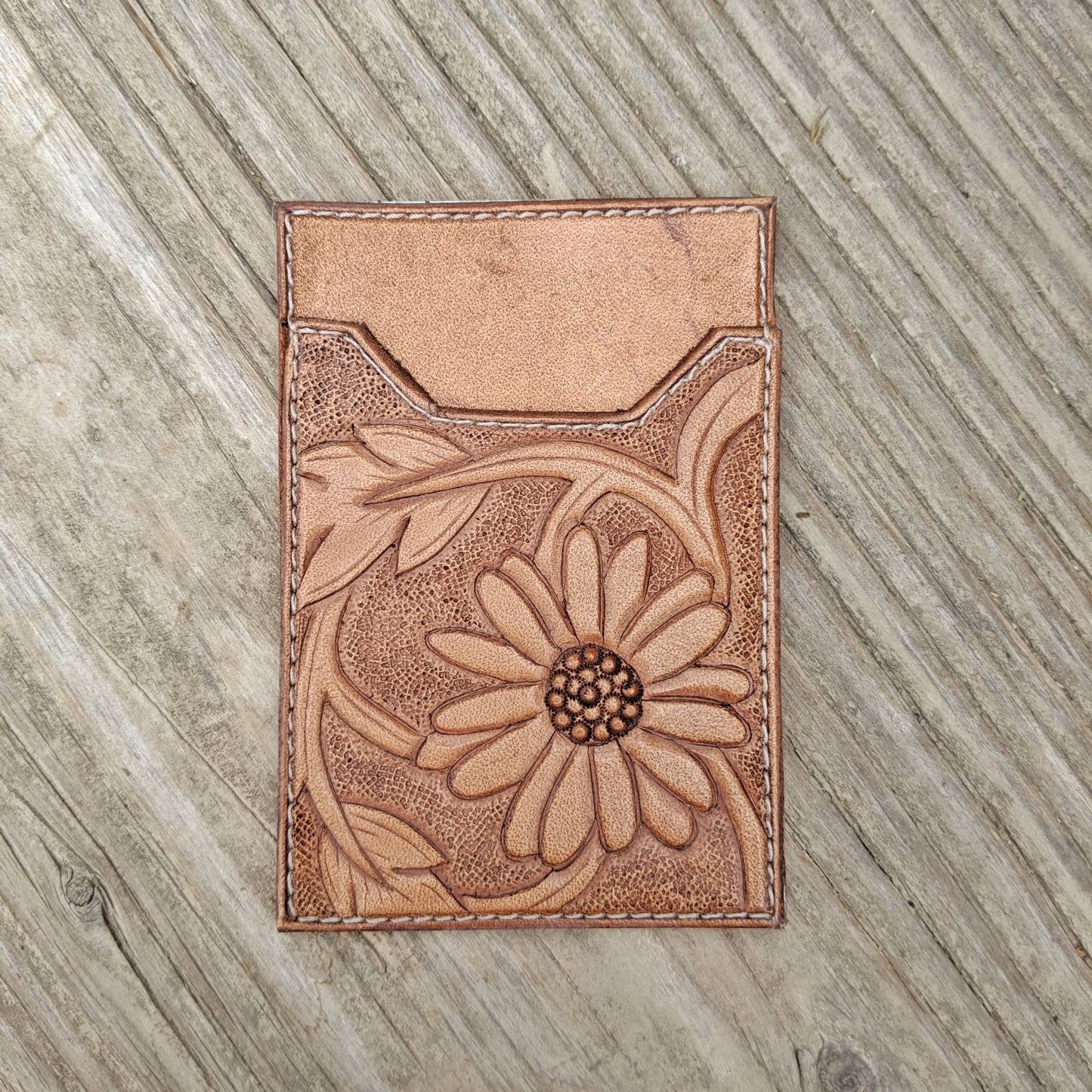 Floral Daisy Leather Phone Wallet