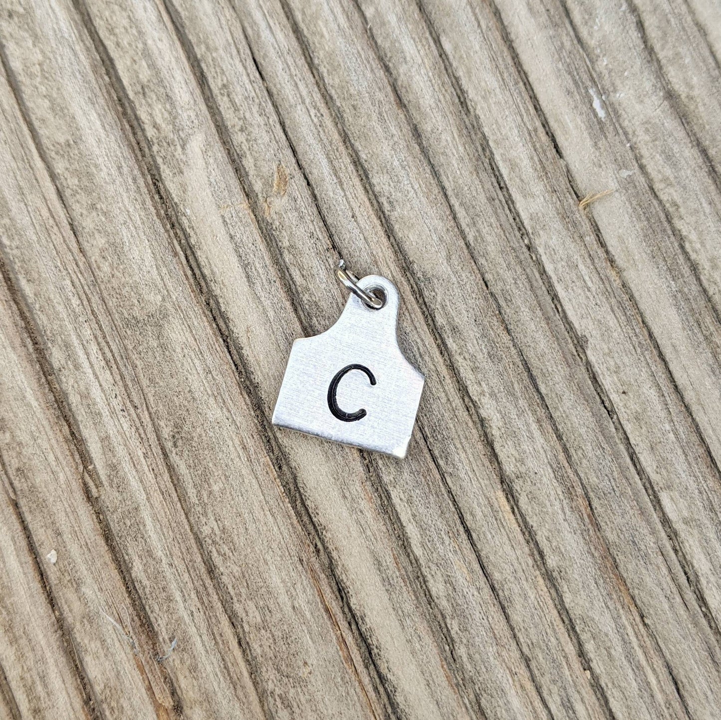 Initial Cattle Ear Tag Charm