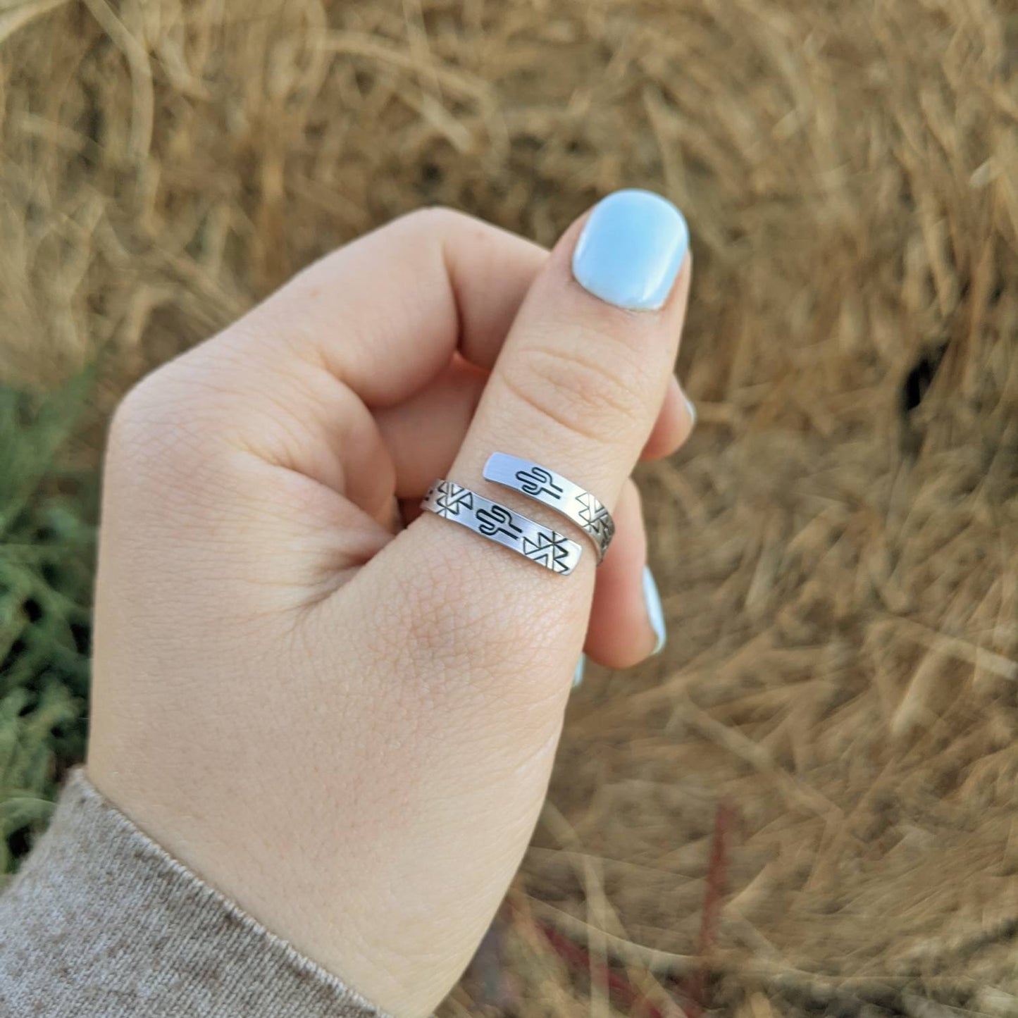 Aztec Cactus Wrap Ring