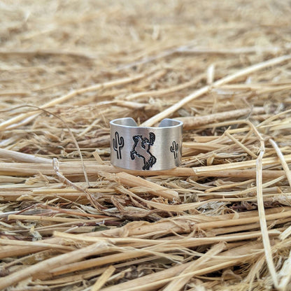 Rodeo Cowboy Cactus Wide Ring