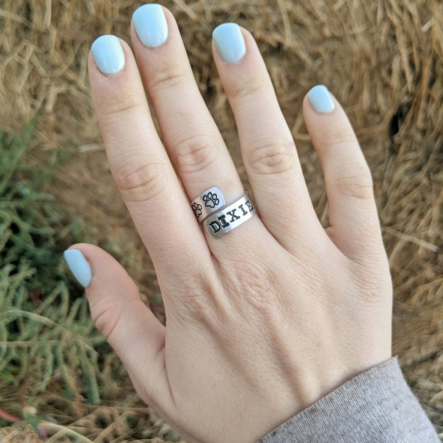 Custom Dog Name Wrap Ring