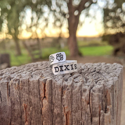 Custom Dog Name Wrap Ring