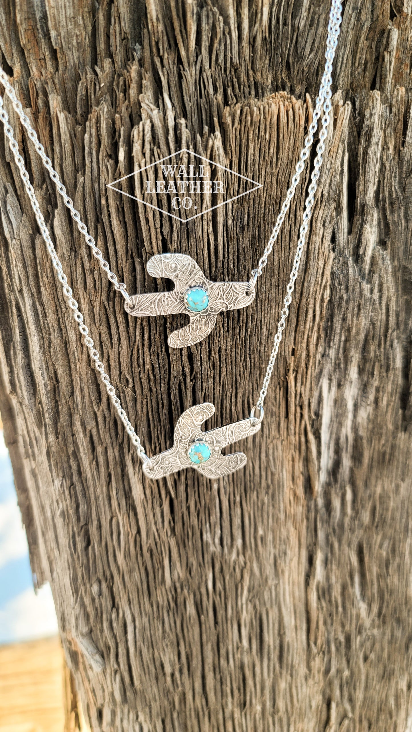 Tarnished Cactus Necklace with Turquoise