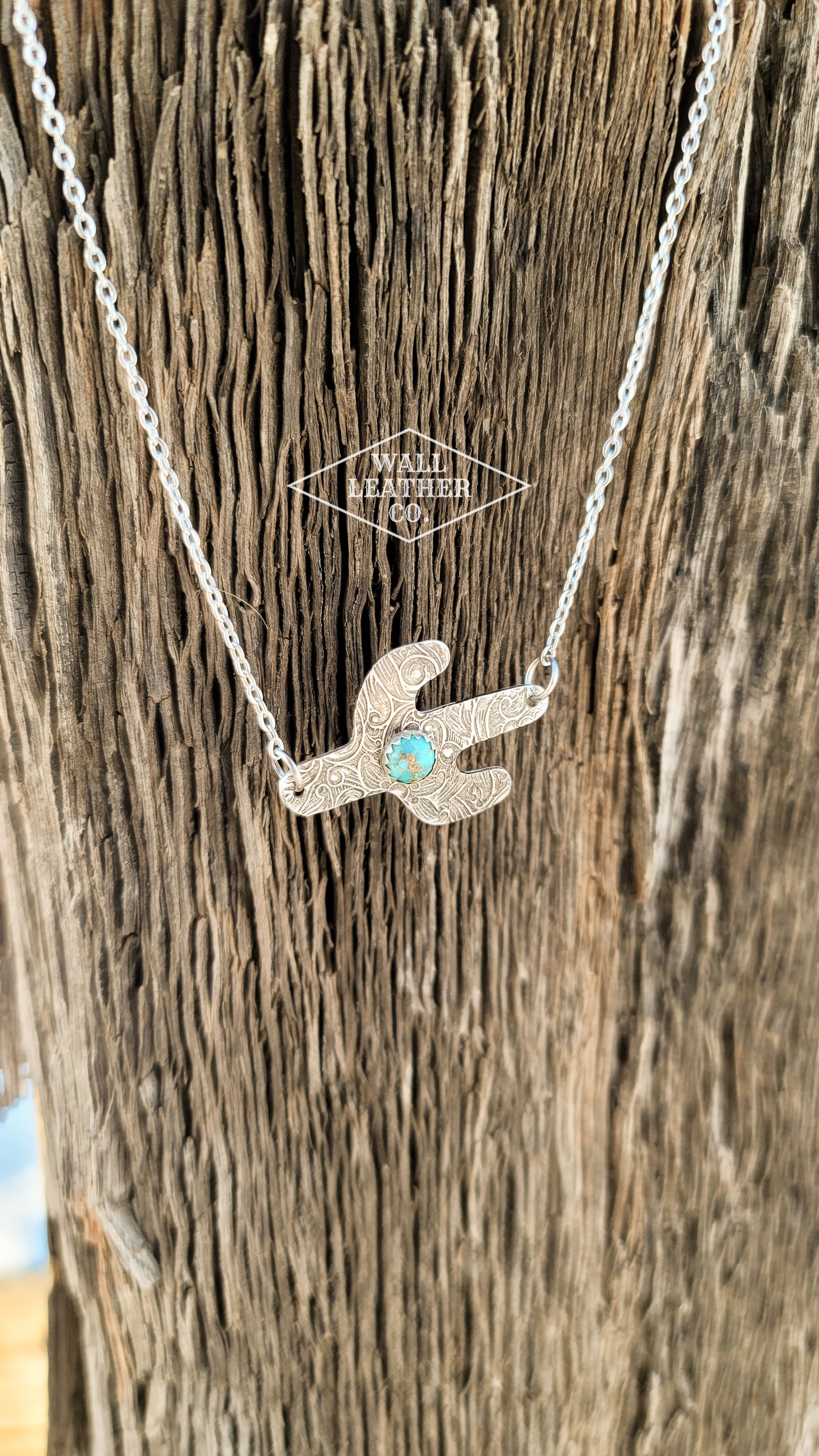 Tarnished Cactus Necklace with Turquoise