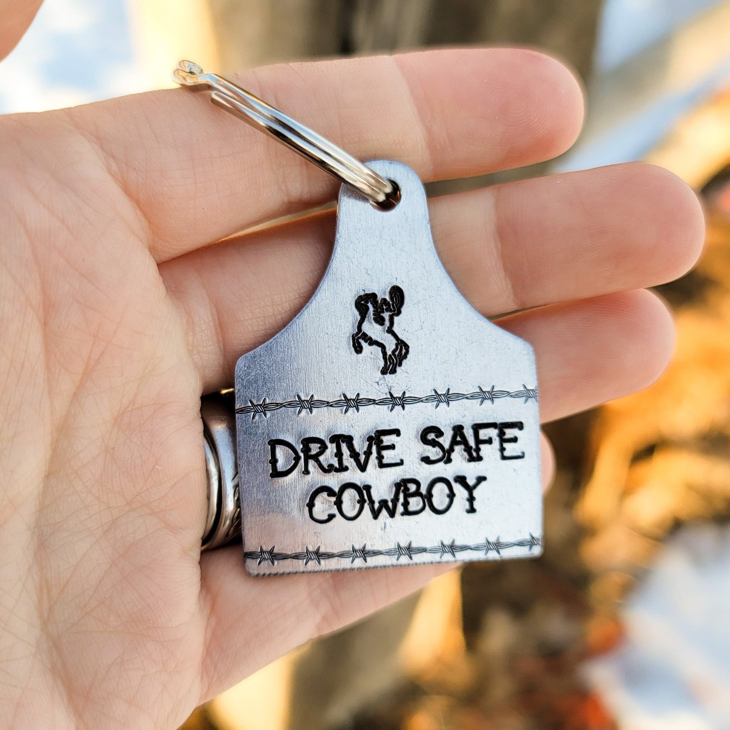 Drive Safe Barbed Wire Keychain